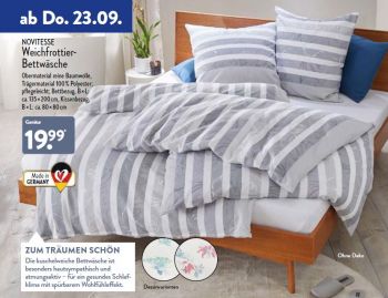 ALDI Bettwäsche im September 2021 von Novitesse und DORMIA